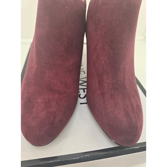 Nine West Cameo3Y Cabernet Suede Booties Size 7.5M With Box - Picture 6 of 10